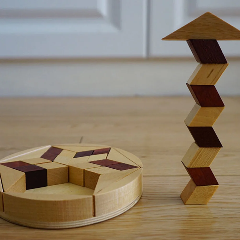 

Wooden Puzzle Vintage Style Children Logic Reasoning Educational Puzzle Matching Portable Plaything Educational Toy