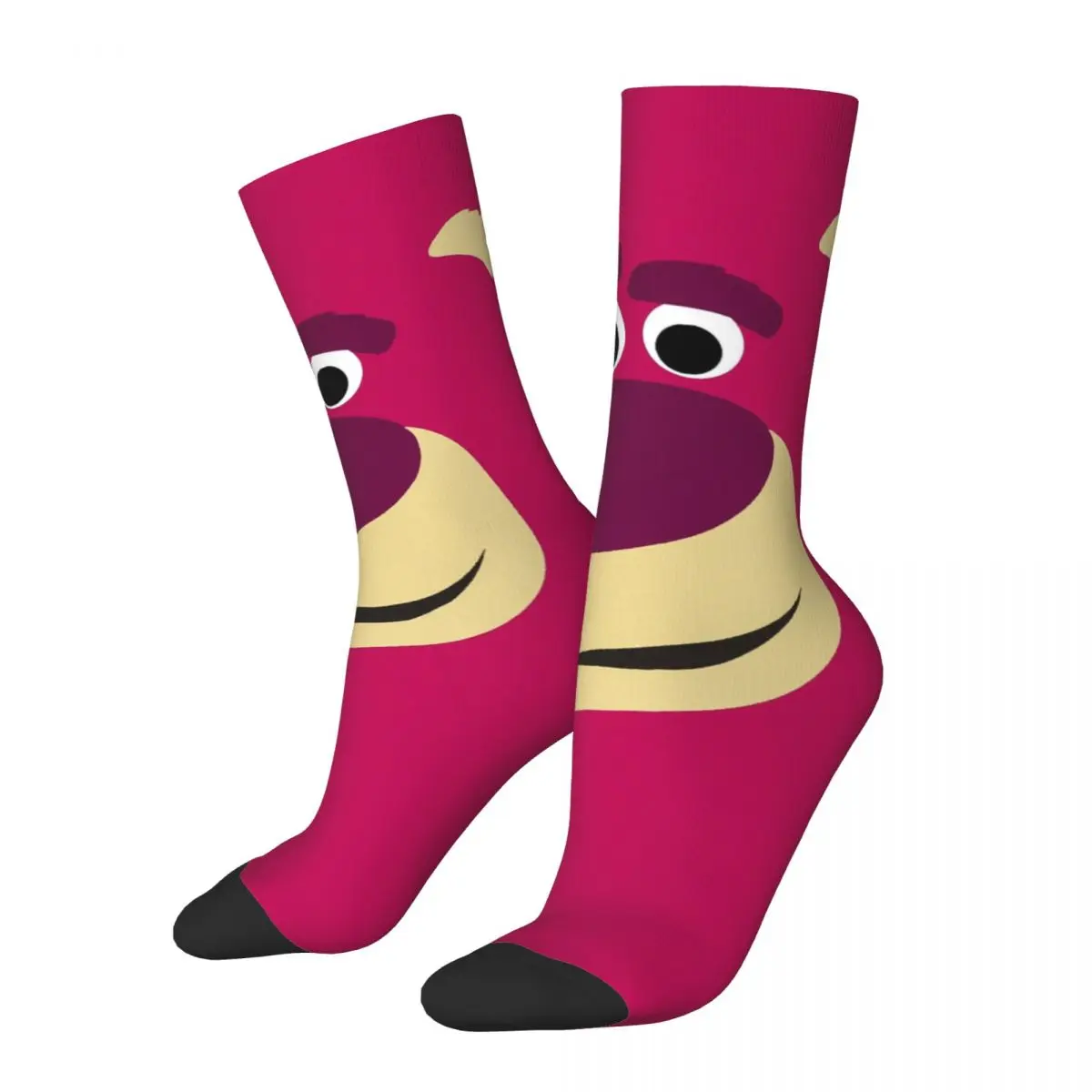 Lotso Happy Face Socks for Women Comfortable Casual Funny Cartoon Socks High Quality Merch Middle Tube Socks Little Small Gifts