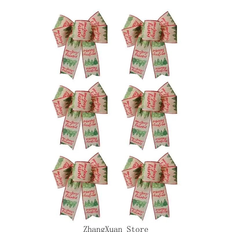 6 Stück Weihnachtsbaum-Schleife zum Aufhängen, Dekoration für Tür, Wand und Party-Hintergrund, 3 x – Detail 4