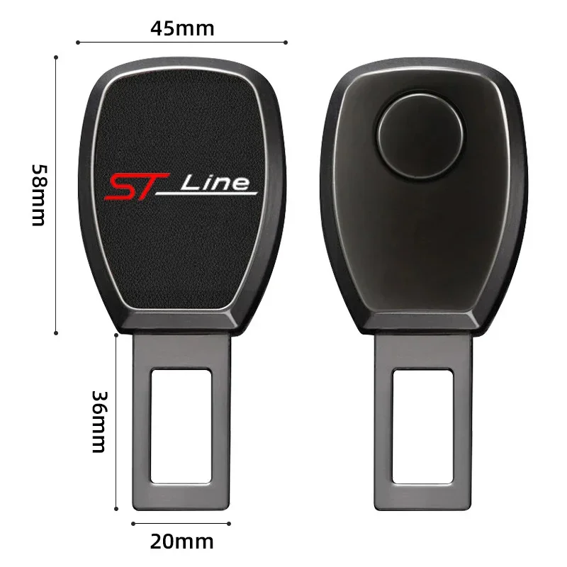 2PCS Car Seat Belt Clip Safety Extender Car seat Belt Lock Buckle Plug For ford st line stline fiesta Car Accessorie