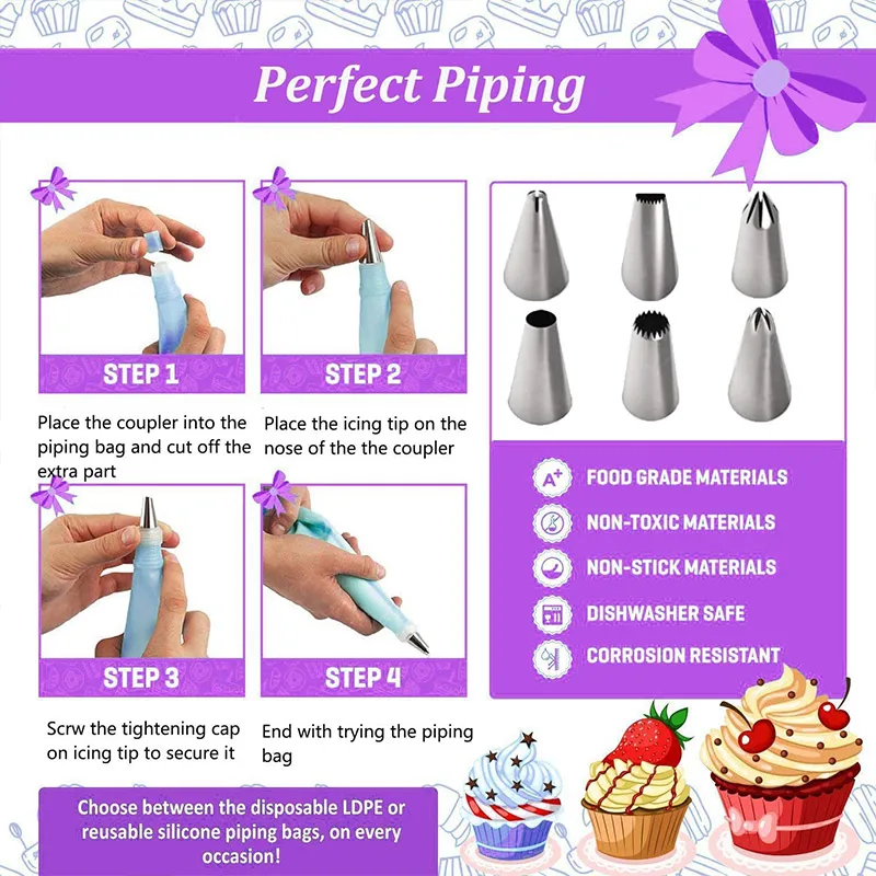 2023 Upgrade 365pcs Cake Decorating Cupcake Baking Accessories Supplies Kit with Storage Tool Box for Cookie Fondant Pastry