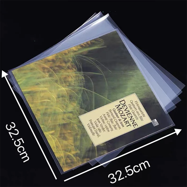 Pochette extérieure pour disque vinyle 12 pouces, couverture d'album durable, transparente comme du cristal pour la plupart des singles et doubles LP de 12 pouces, conception à rabat auto-adhésif