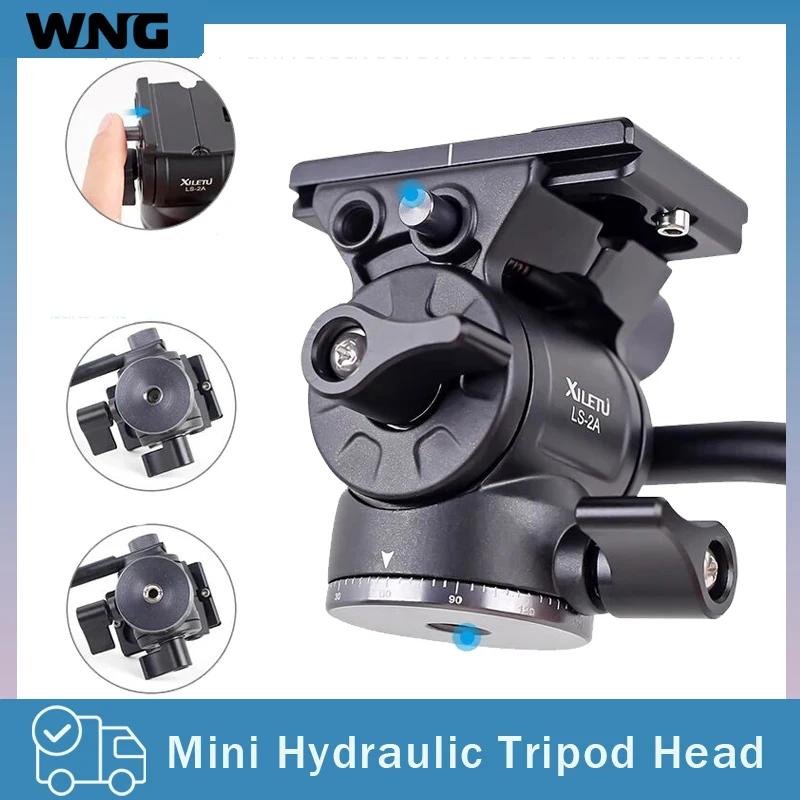 Mini tête de trépied panoramique, tête d'amortissement vidéo fluide hydraulique pour trépied monopode support d'appareil photo Mobile SLR DSLR