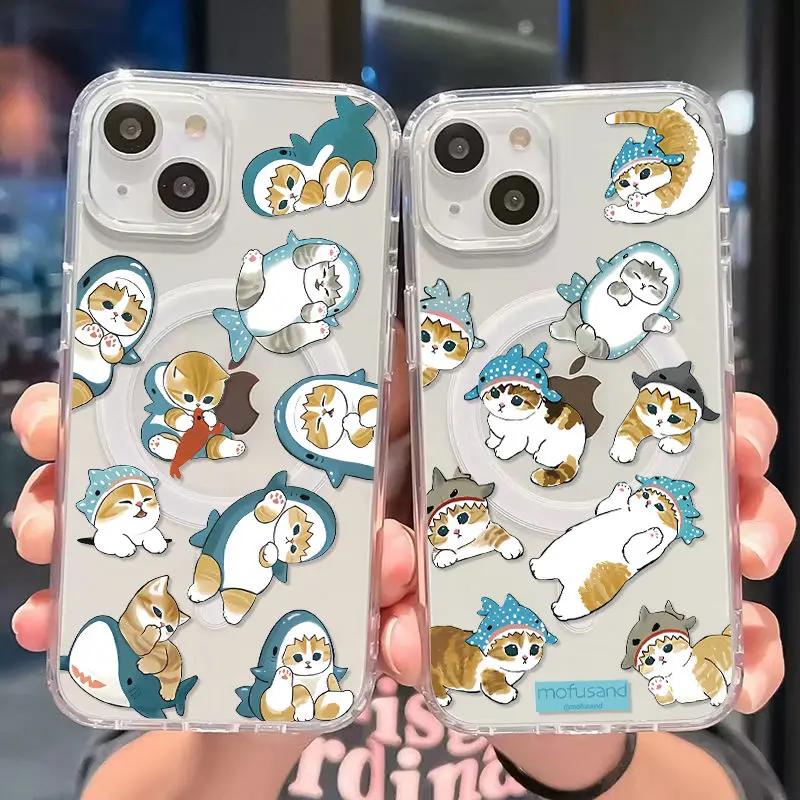 Funny M-Mofusand Cat Magsafe Magnetic Phone Case for iPhone 16 15 14 13 12  11 8 7 Plus Pro Max X XR XSMax Soft Clear Tpu Cover - AliExpress 202192403