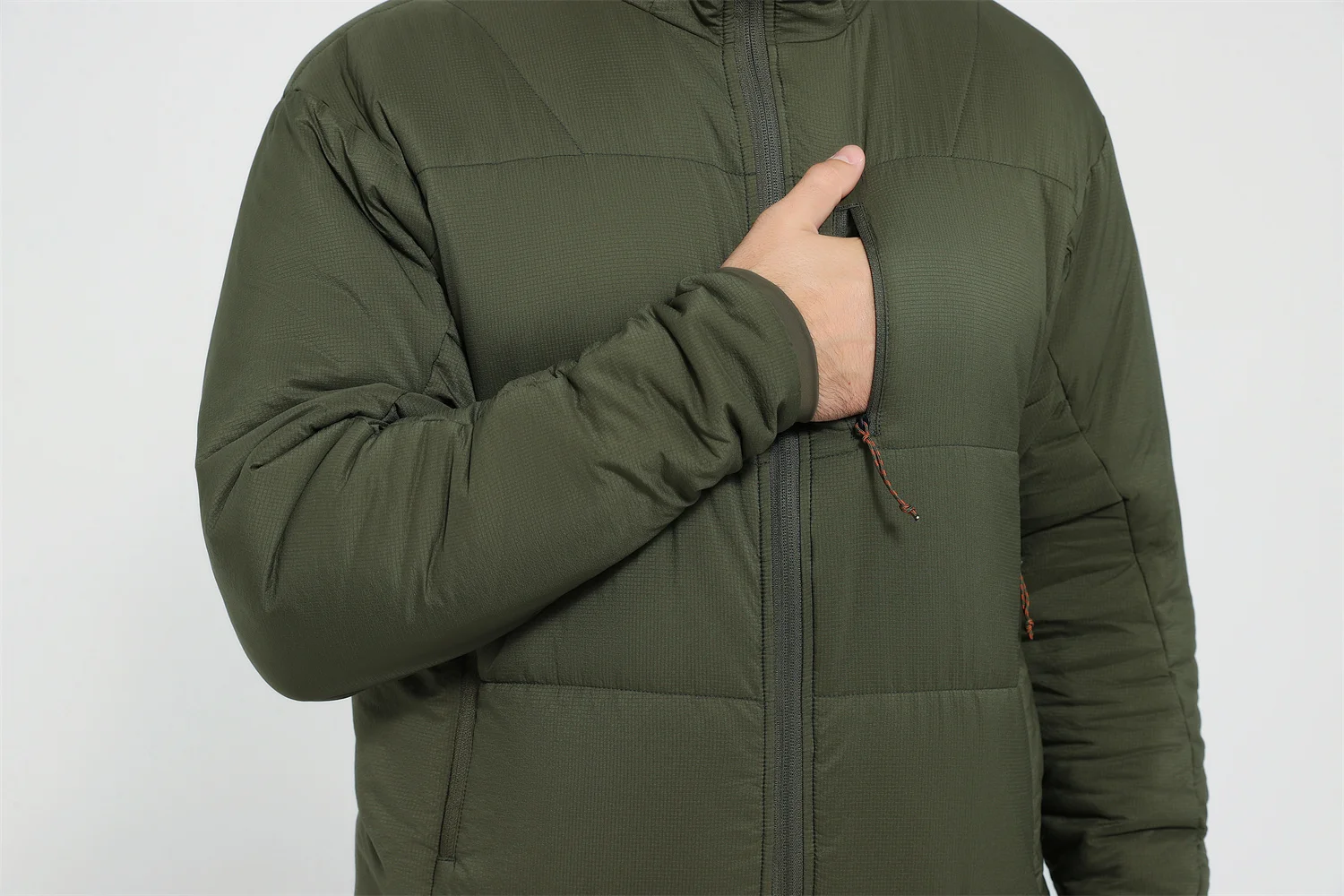 Men's Nylon 66 plaid ripstop lightweight blazer fall winter thermal insulation hunting jacket