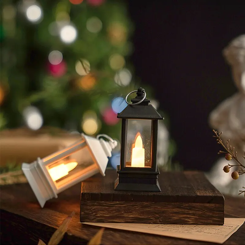 Christmas LED Light Bedroom Bedside Christmas Decoration Retro Candle Lamps Creative Home Halloween Atmosphere Small Night Light