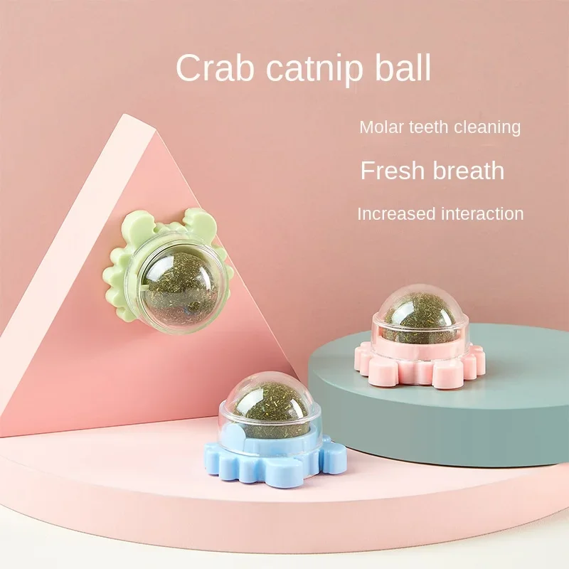 New Crab Catnip Ball, Spinning Ball, Teeth Grinding and Cleansing, Happy Interactive Cat Toy Ball cat toys interactive Improve