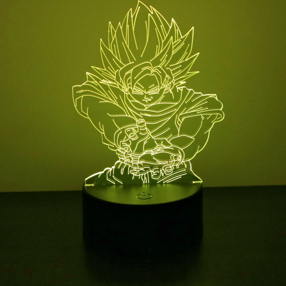 Dragon Ball Z Figurki Anime Goku Figurka Vegeta Gohan 3D Lampa PVC Figurka akcji Zabawki dla dzieci Wystrój pokoju Prezenty Super Saiyan