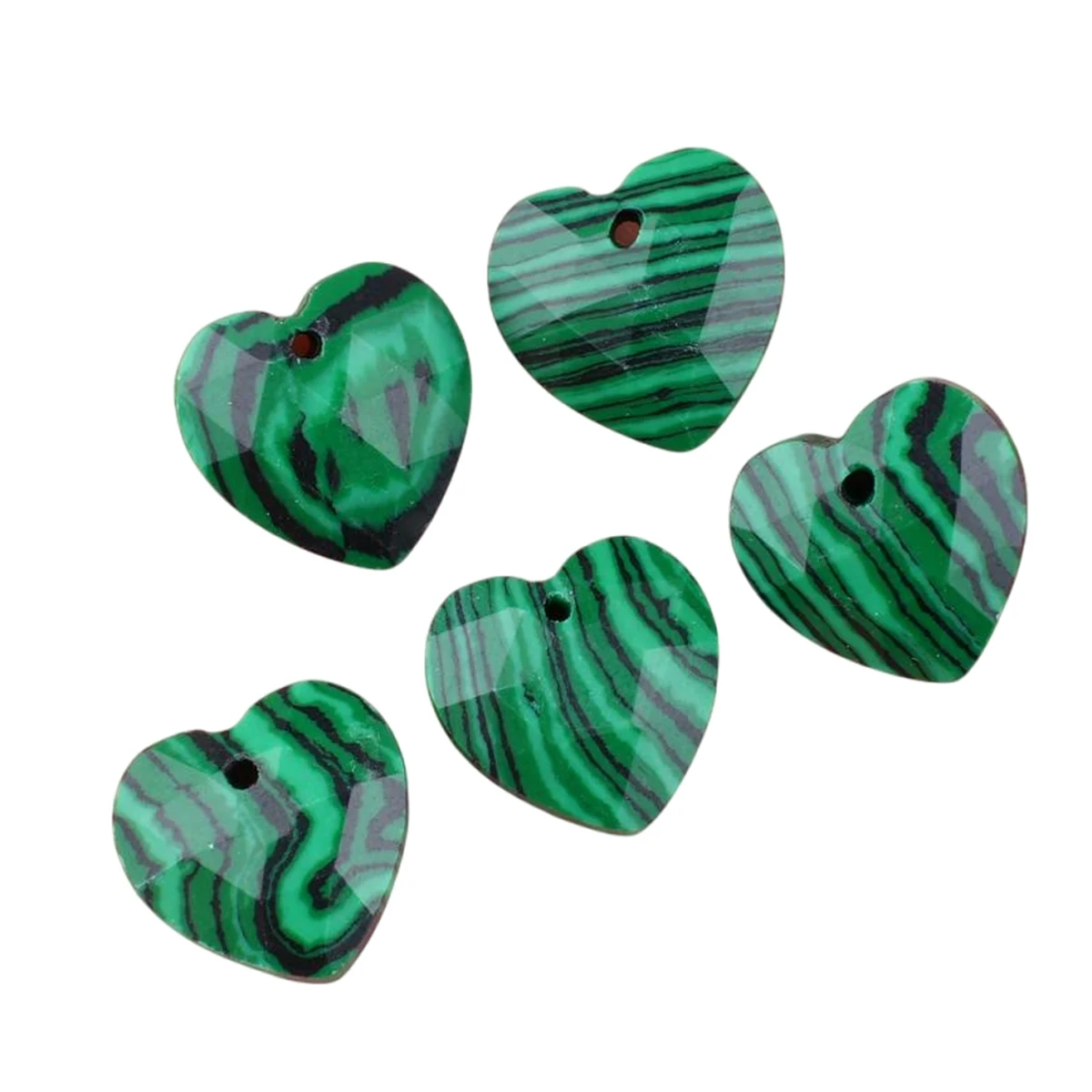 المبهر 13 مللي متر الملكيت الأوجه القلب حجر الخرز 5 قطعة كريستال سحر ل الحب صنع المجوهرات الأوجه قلادة الأحجار الكريمة #1