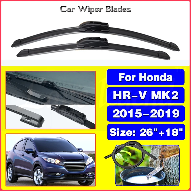 For Honda HR-V HRV MK2 2015 2016 2017 2018 2019 Front Wiper Blades Brushes Cutter Accessories U J Hook 26\