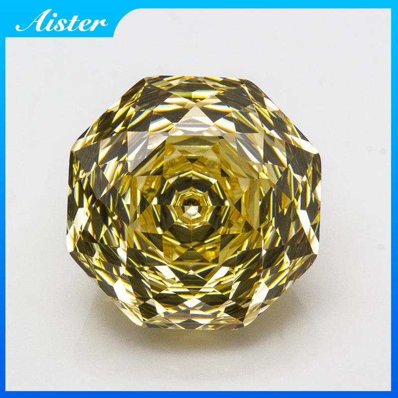 New 5A Yellow  Millennium Octagon Rose Cut Cubic Zirconia Loose Gemstones for Jewerly Making