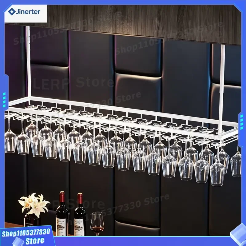 Handmade Wrought Iron Wine Glass Holder Inverted Design Simple Storage Rack for Bar Home Creative Hanging Cup Organizer TB918