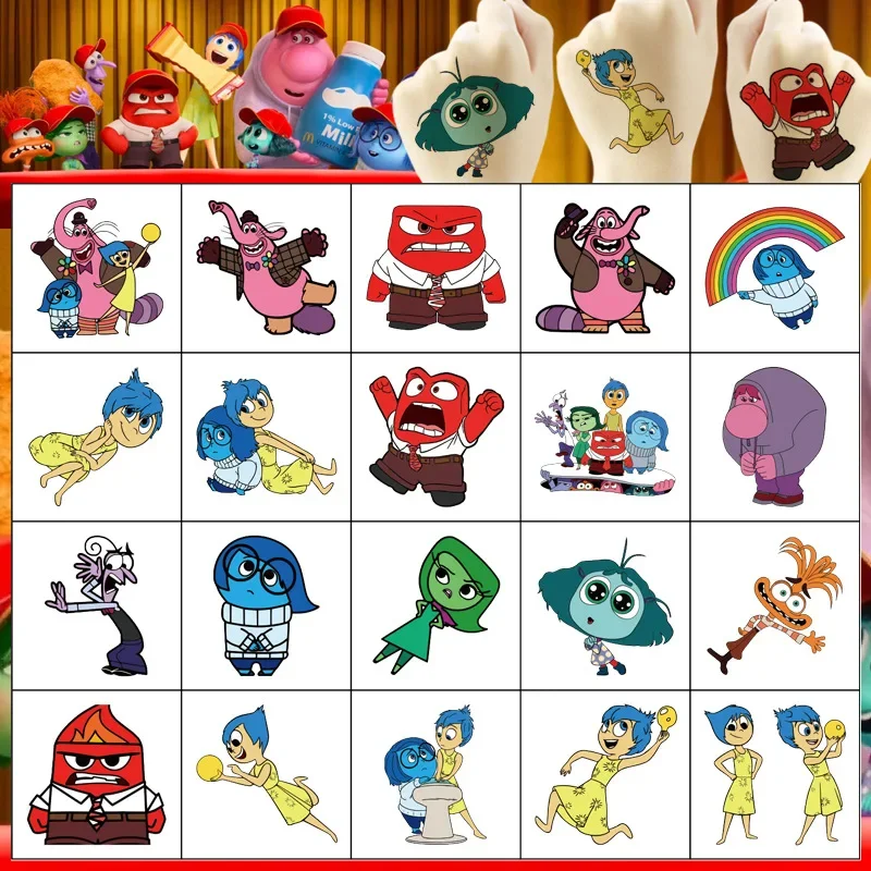 

20Pcs/Set Inside Out Tattoo Stickers Waterproof Cute Sticker Funny Cartoon Kids Girls Christmas Birthday Gift Reward Toy