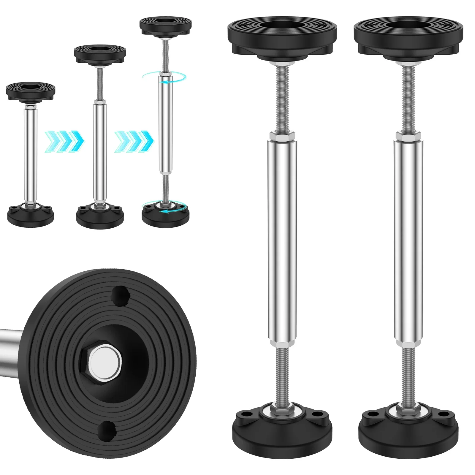 

2Pcs Telescopic Support Rod Stainless Steel Cabinet Adjustable Support Pole 300kg Weight Capacity High Hardness Sink Support