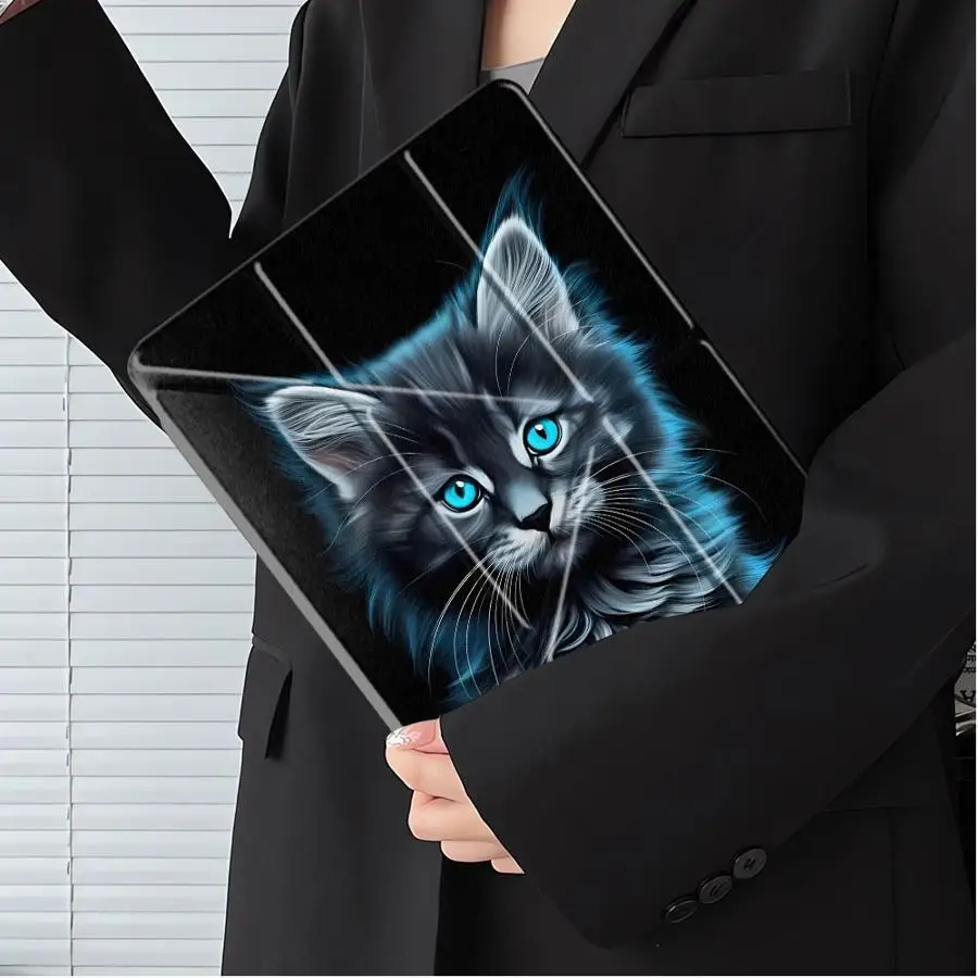 Cool Cat Pattern Tablet Case For iPad Pro 11th 10th 9th 8th 7th 12.9inch Air 4 5 M3 M2 M4 11inch Mini 6 7 Pro 2025 Holder Cover
