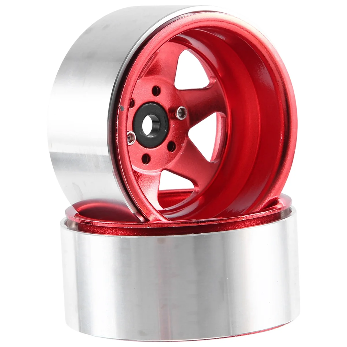 Aro de roda vermelho do beadlock do metal, cubo profundo do prato, offset-8.9mm, 1.9 ", 1,10 carro de esteira rolante RC, TRX4 axial, SCX10, 90046, UTB18, 4 unidades