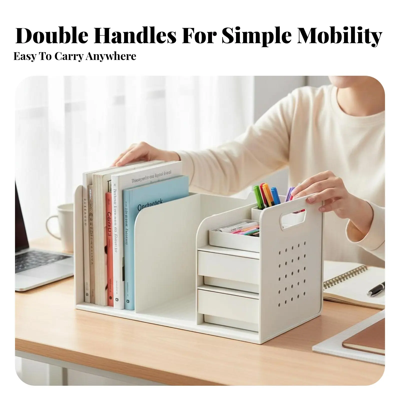 

Multi-Compartment Organizer with Drawers Space Saving Interchangeable Desk Organizer with Drawer Multiple Compartments Sturdy