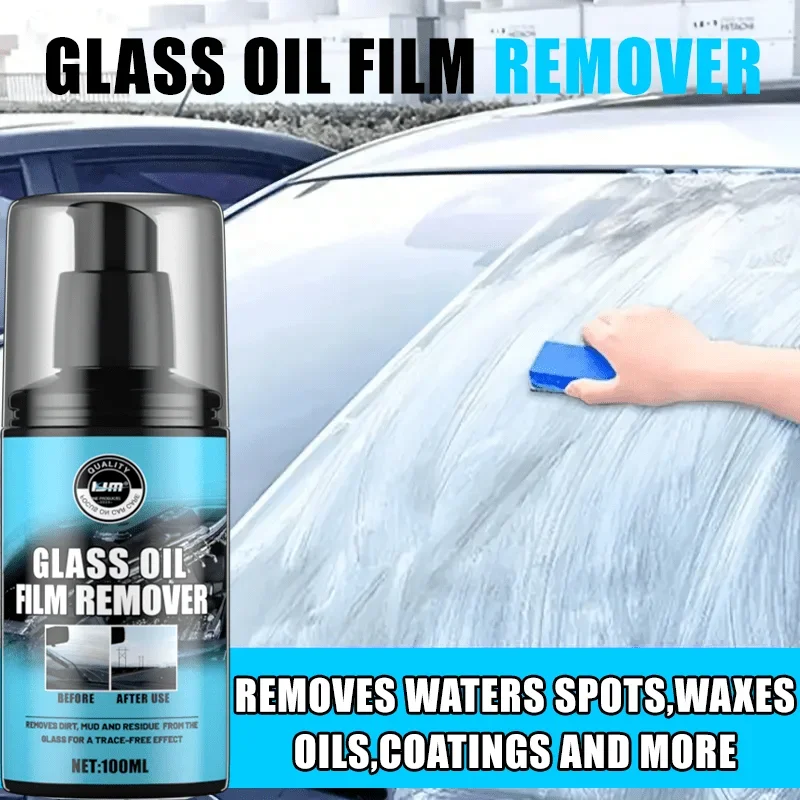 Средство для удаления стеклянной масляной пленки объемом 100 мл — эффективно удаляет водные пятна, воски, масла и покрытия для прозрачной и без пятна.