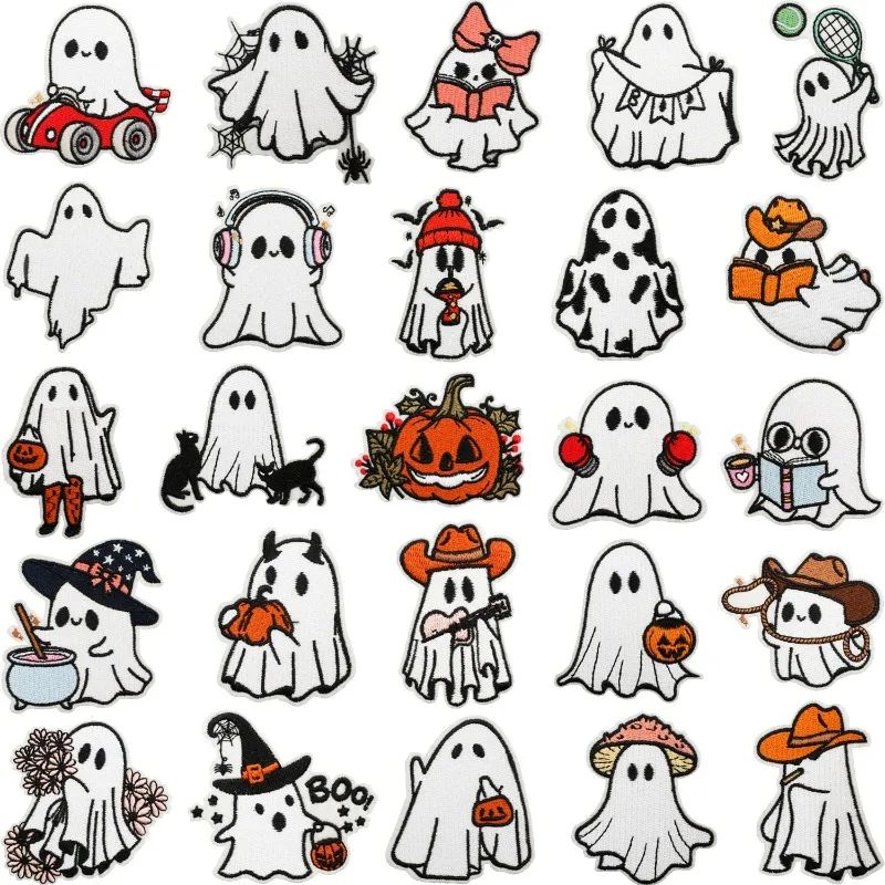 

Cute Halloween Ghost Pumpkin Children Iron-on Sew Embroidery Badge Patches DIY T-shirt Hat Backpack Clothing Appliques Sticker