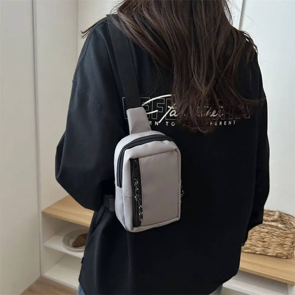 Oxford Cloth Chest Crossbody Bag Wear Resistant Water Resistant Fabric Shoulder Sling Bag Adjustable Strap Large Capacity