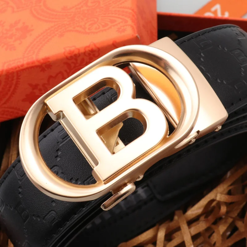 Новый мужской ремень 2025 года, кожаный ремень с пряжкой Letter B, ремень в дизайнерском стиле, деловой ремень, повседневный ремень
