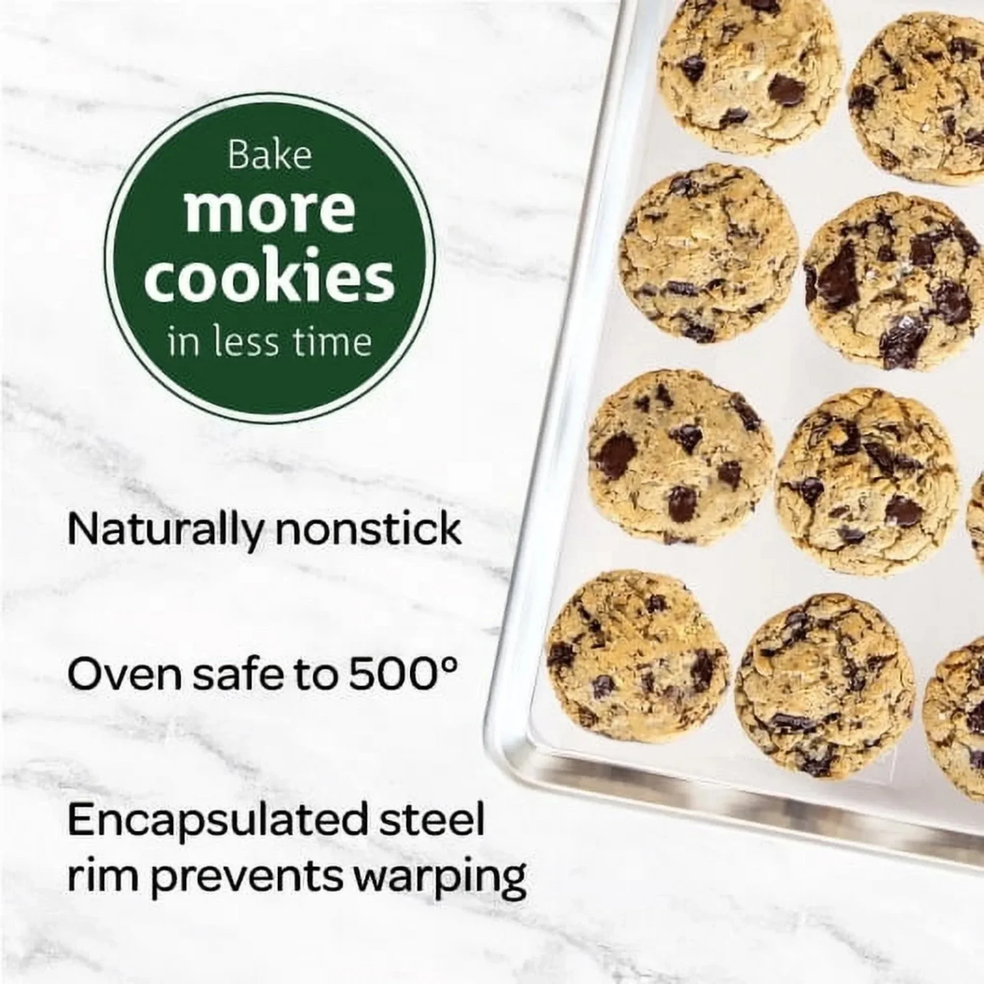 3枚組 21x15インチ アルミ製ベーキングシート、特大クッキーパン、ベーキング、ロースト、クッキング用