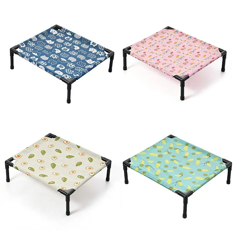 Elevated Dog Bed Raised-the-Ground Design Raised Pet Cot Cooling Mesh Pet Bed Tear Resistant Portable for Dogs, Outdoor, Camping