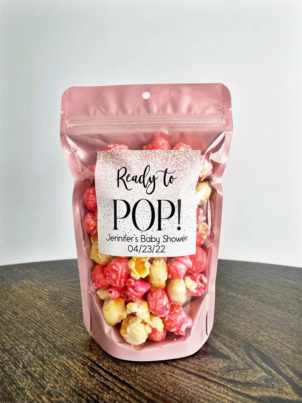 20PCS Ready to Pop baby shower treat bags, About to Pop favor bags, Popcorn baby shower favors, Popcorn baby shower bags, Stand