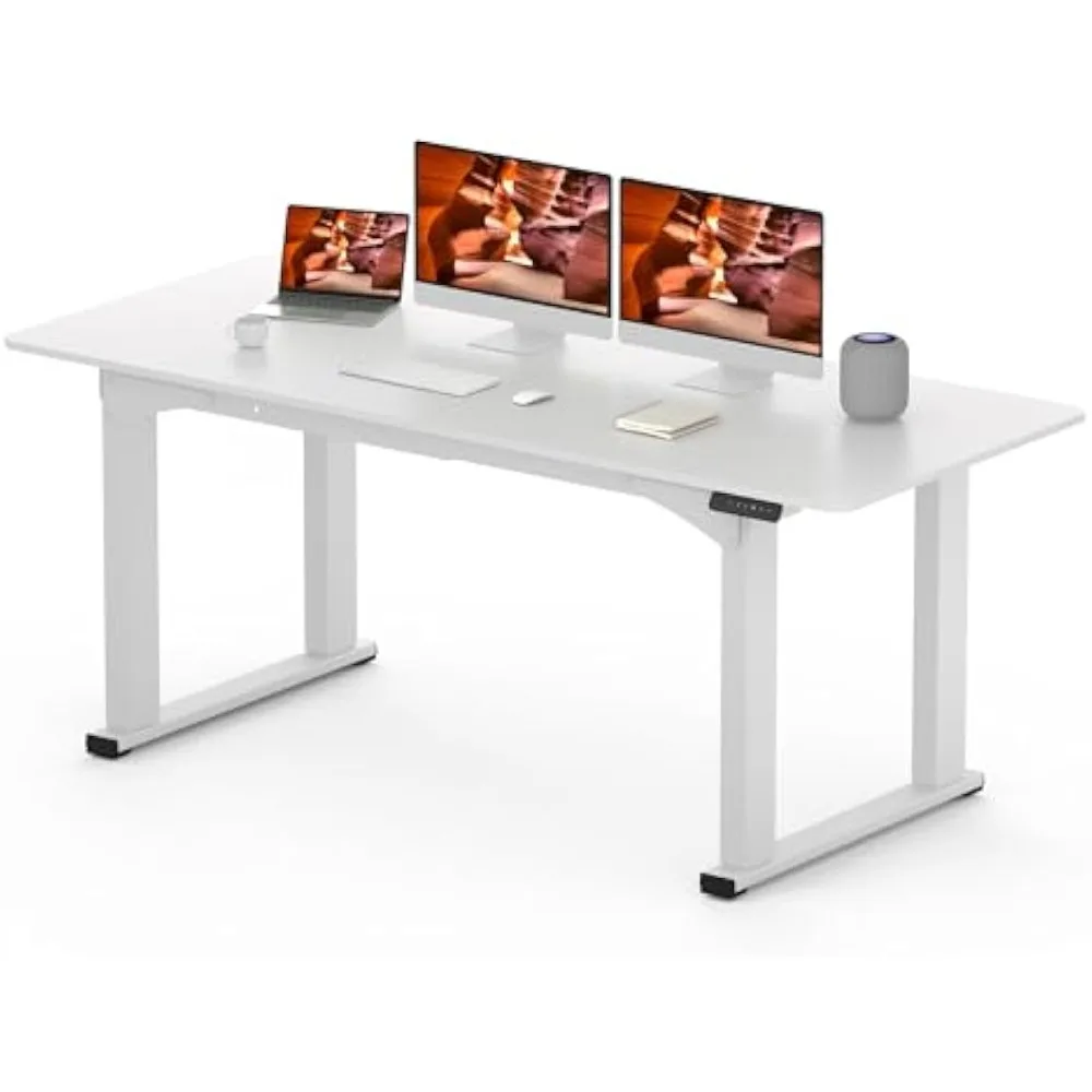 

4 Legs Standing Desk, Large 71x31 Inches Electric Adjustable Height Desks with Splice Board, Stand Up Desk Home Office Computer