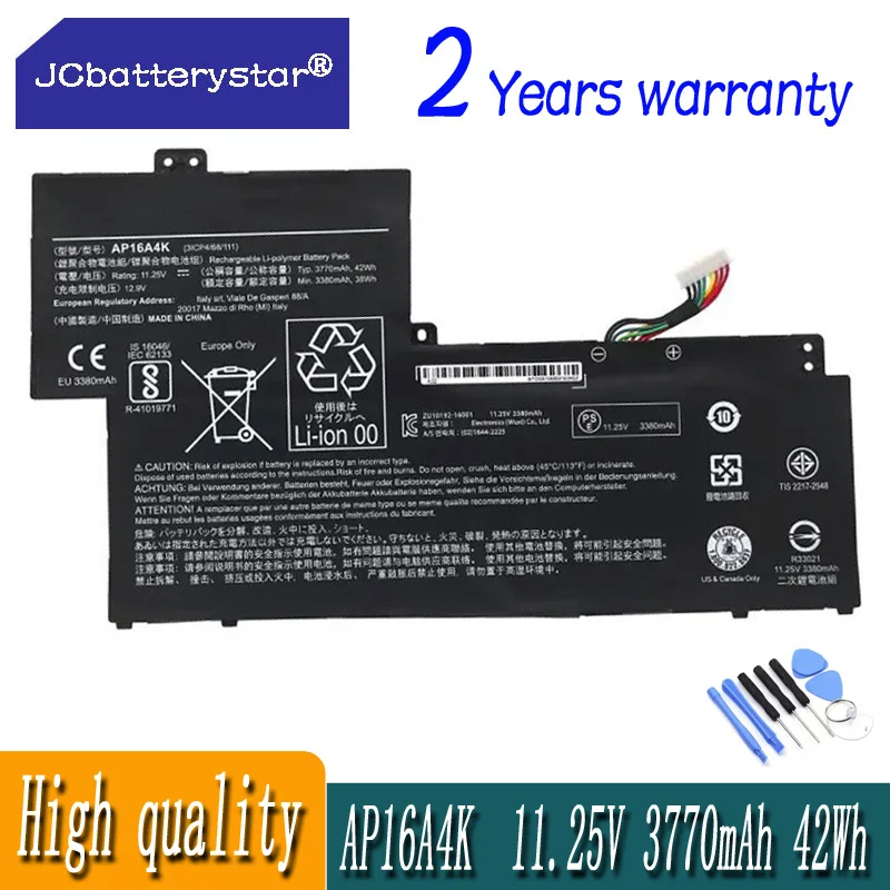 JCbatterystar AP16A4K Laptop Battery For Acer Swift 1 SF113-31 N17P2 N16Q9 KT.00304.003 11.25V 42WH 3770mAh