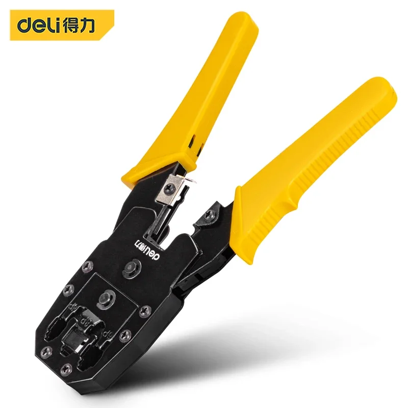 Deli multi-function integrated mini RJ45/11 network tool crimper CAT5/6/7/8 Ethernet rj45/11 cable terminal crimping stripper