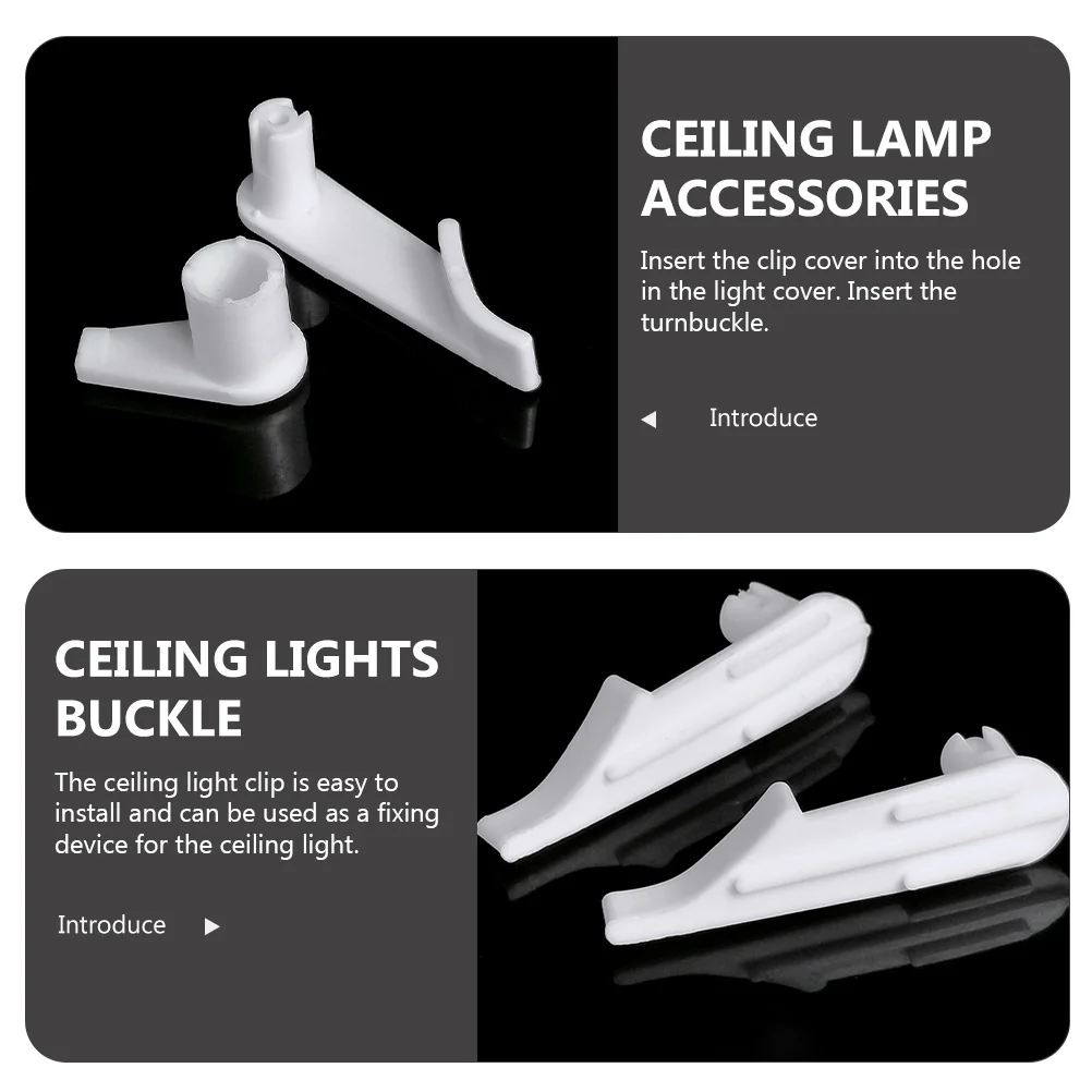 

100Pcs Ceiling Light Clips Durable Plastic Fixing Buckles LED Lamp Holder Accessories for Ceiling Light Fixing