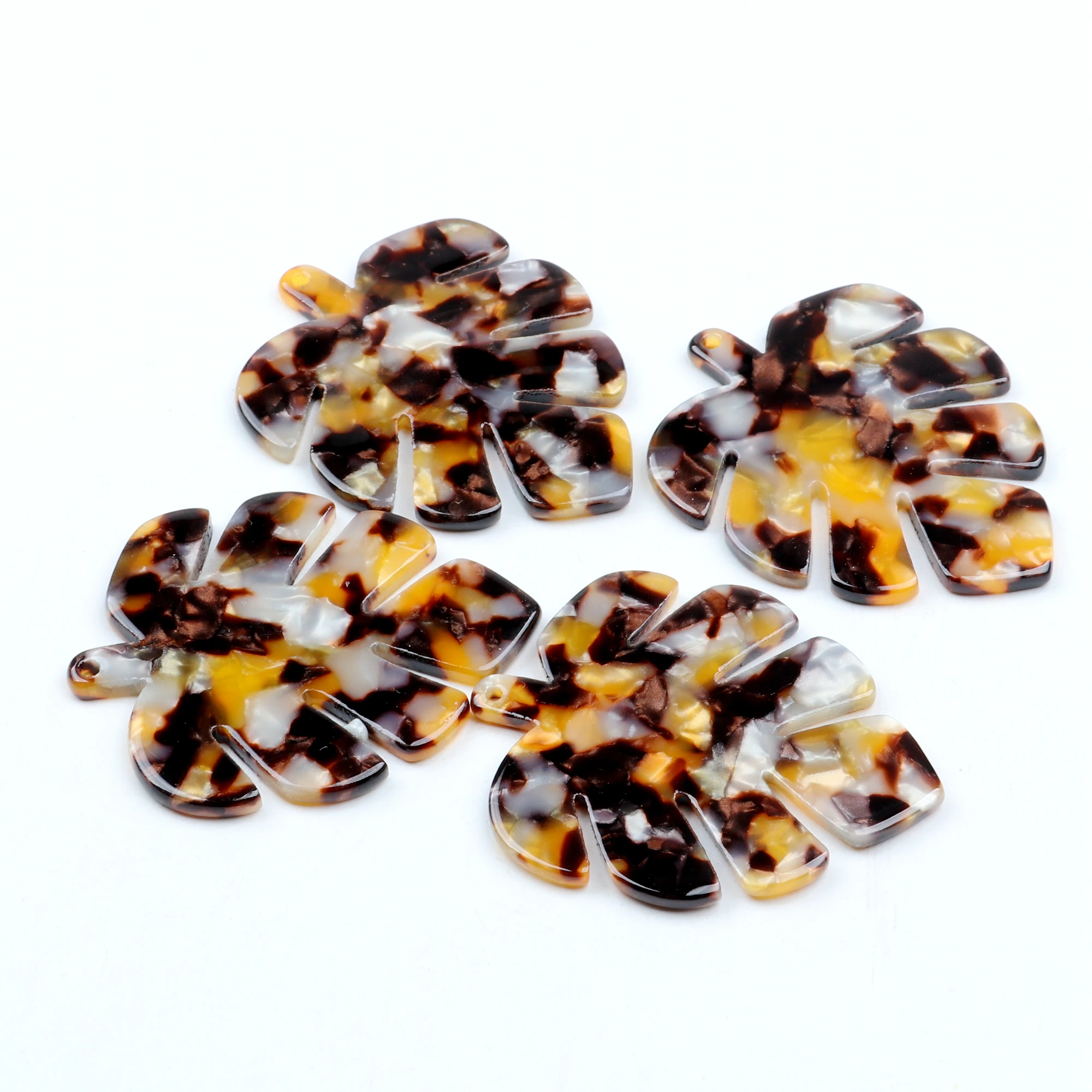 Acetat-Acryl-Anhänger, Schildpatt-Charms, große Monstera-Blatt-Form, Boho-Schmuck, Ohrringteile, Ohrring-Zubehör – Detail 24