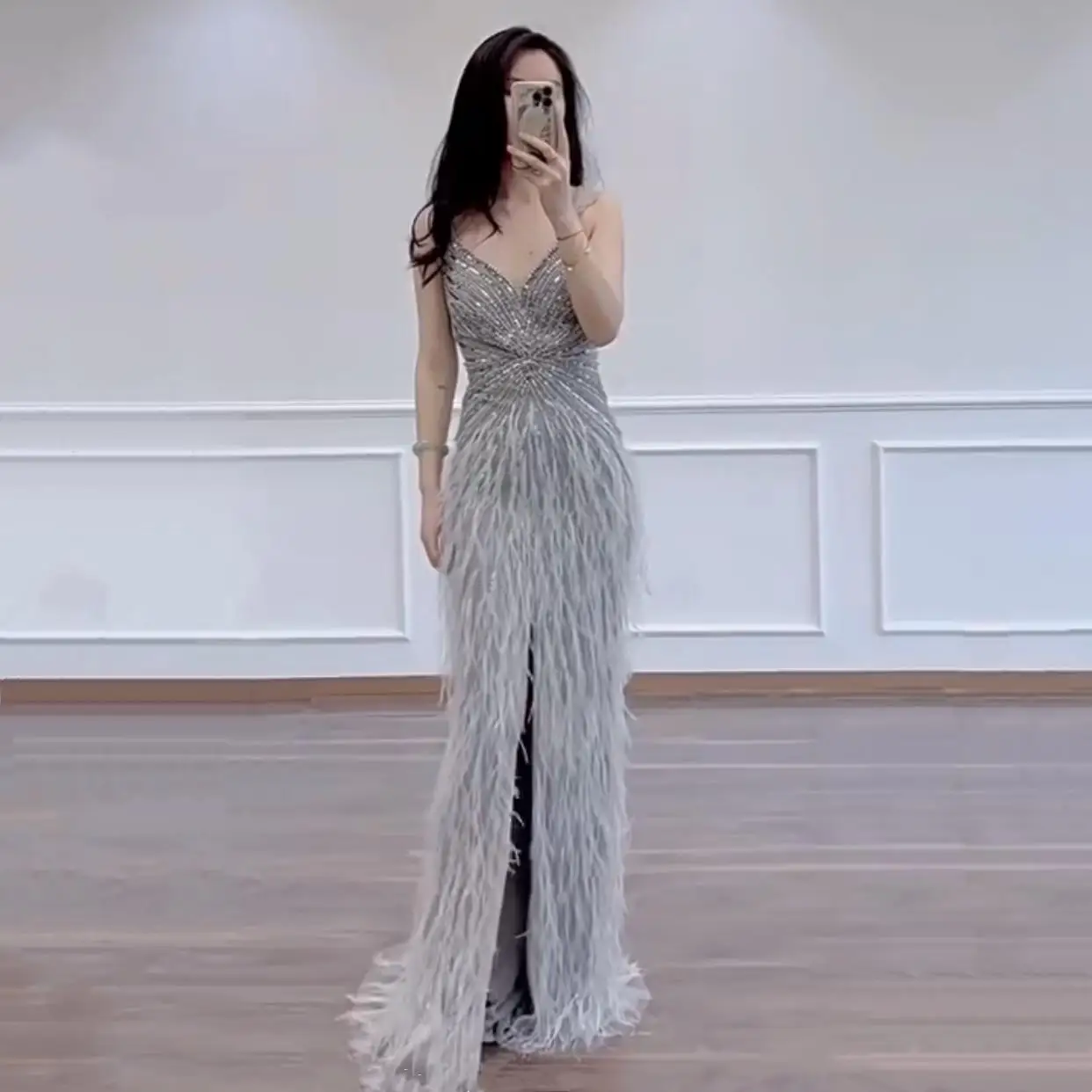 Vestido de noite com decote em v, longo até o chão, vestido de baile luxuoso, elegante, sexy, vestidos formais, 2023