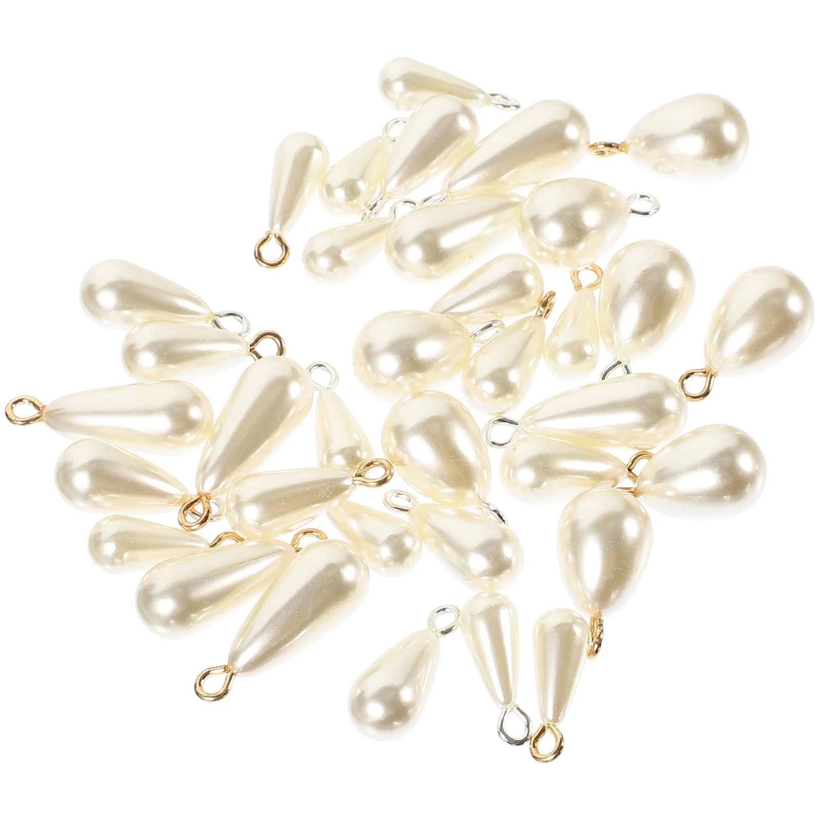 

40 Pcs Pearl Pendant Charms Imitation ABS Alloy Durable Lightweight Jewelry Making Bracelet Necklace Pendants Plastic