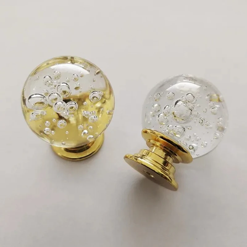 4Pcs Round Glass Bubbles Knobs Smooth Drawer Pulls 30mm Handle for Cabinet,Drawer,Dresser and Home