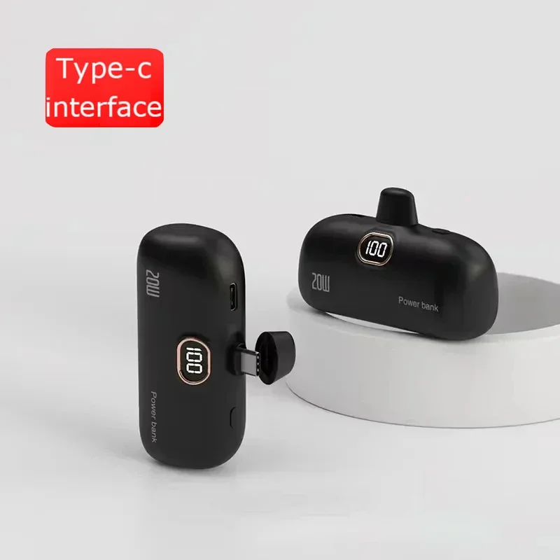 Mini Capsule Wireless Power Bank  30000mAh Mobile Power Supply Emergency External Battery Fast Charger For Type-c iPhone view 5