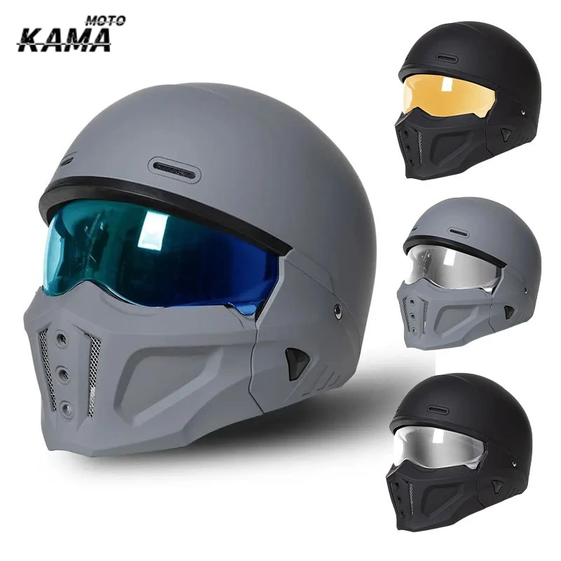 New Scorpion Casco Retro Motorcycle Cascos Moto Locomotive Personality Multi-purpose Combination Half Helmet Casco Capacete