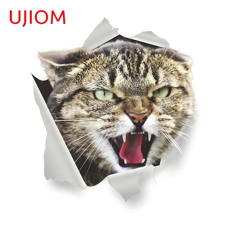 UJIOM 13cm X 11.3cm Animals Cat Wall Stickers Tear Painting Decal Graphics Printing Dress Up Windows Sill Balcony Self-adhesive