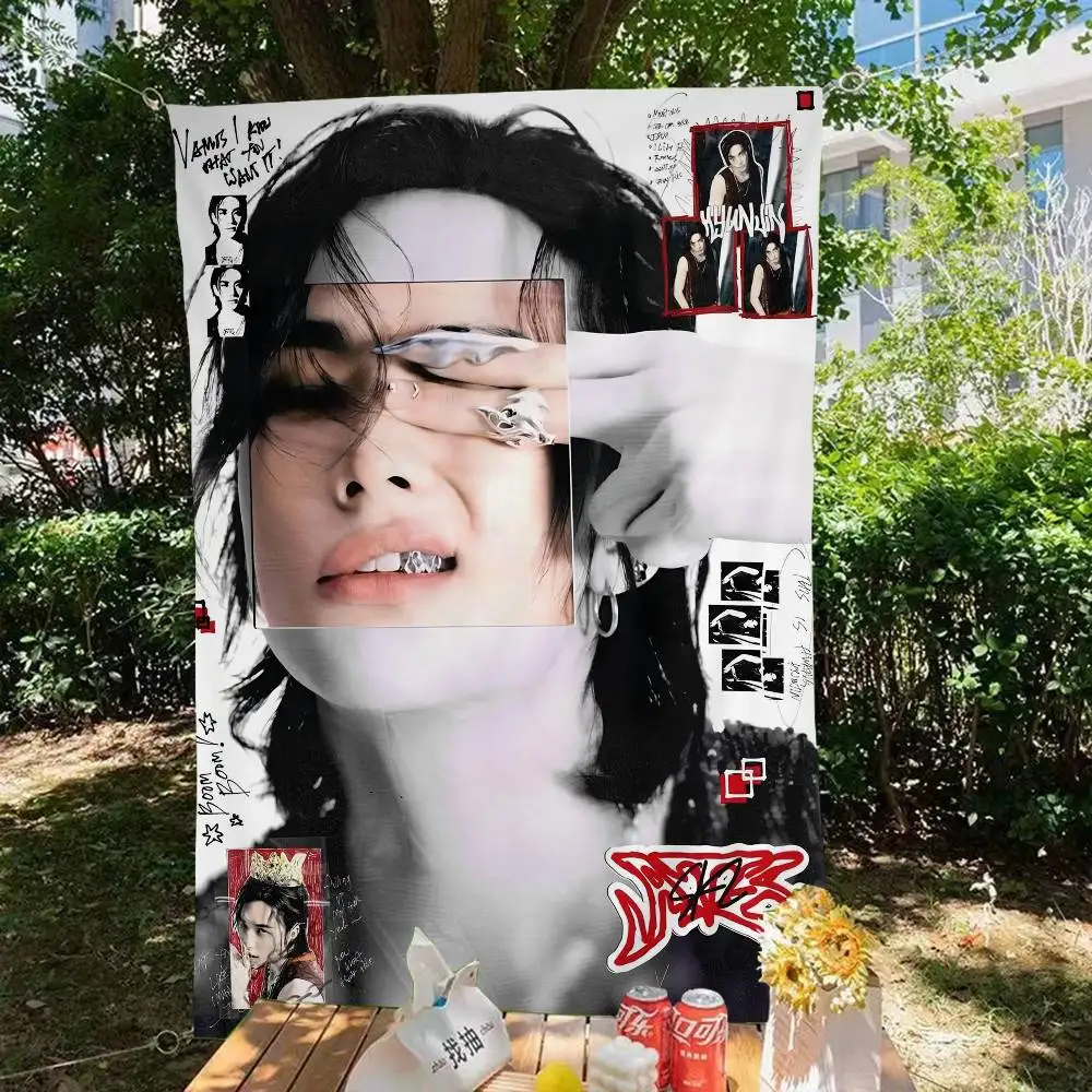 Kpop H-hYUNJINS Banner INS Style Outdoor Party Dekoration Atmosphäre Flagge