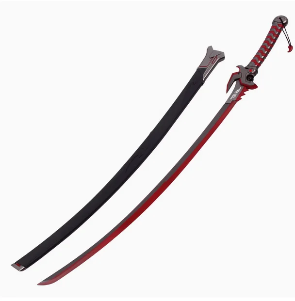 

104-120 см уникальный злой призрак Katana Sword Shimada Genji Overwatch окрашенное деревянное лезвие косплей оружие реквизит не острый