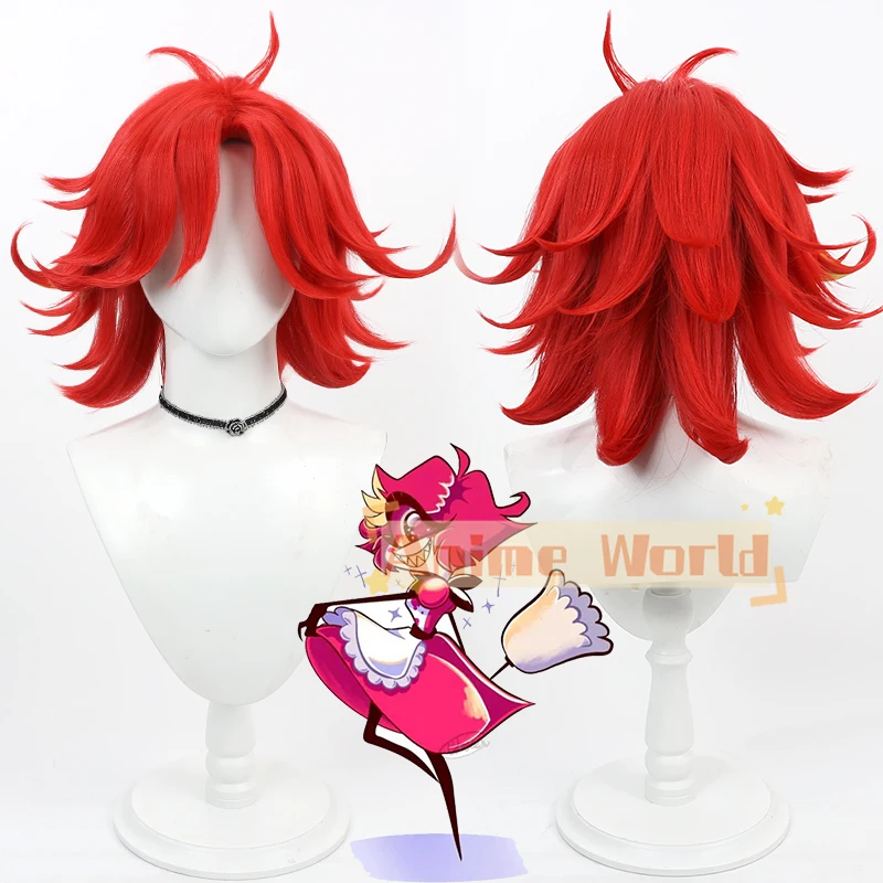 

Game Hazbin Niffty Cosplay Anime Hotel Niffty Cosplay Wig Short Red Heat Resistant Synthetic Hair Halloween