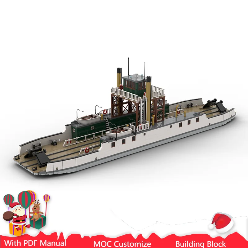 

3517 PCS Luxury Railroad Ferry MOC Custom Building Bricks Model Creative Assembly Bricks Display Toys Boys & Kids Christmas Gift