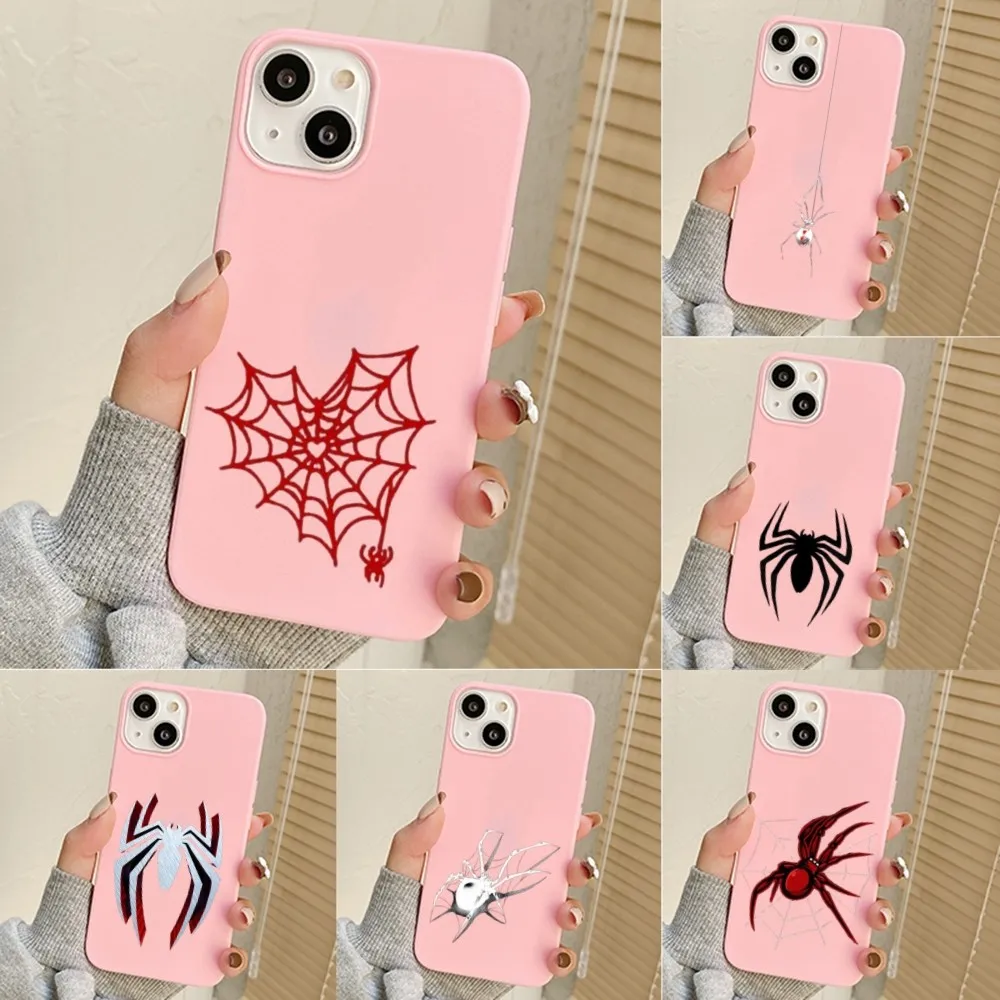 S-spider Phone Case For Iphone 11 13 14 Pro Max X Xr Xs Max Se2020 12mini Pink Cover Case