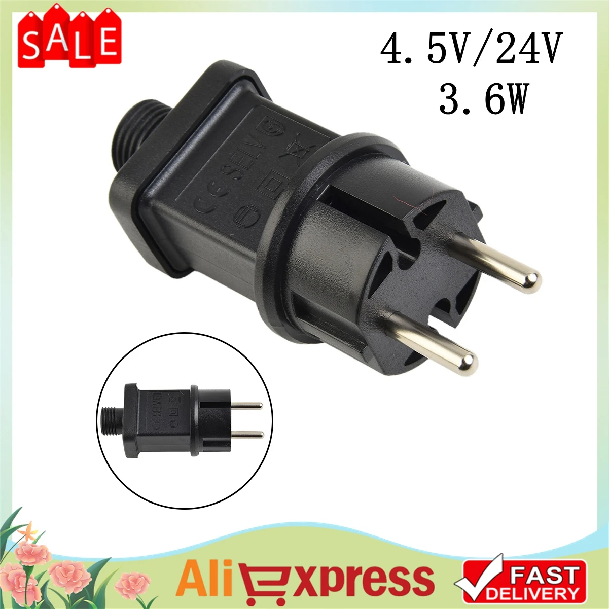 LED Fairy Light Power Adapter Transformer Driver IP44 24V/4.5V Max 3.6W For Various Low Voltage String Net Icicle Lights Project