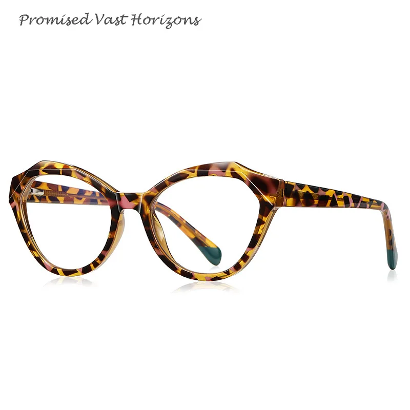 New Polygonal Imitation Crystal Border Rim Blue Light Plano Lens Fashion Girls Glasses Without Magnification TR Eyeglass Frames