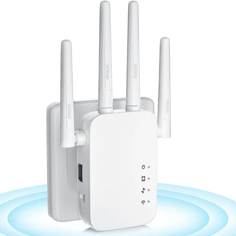 

Four Antenna Repeater Wireless Network Long Range Signal Amplifier WIFI Enhances Booster for Mobile Phone Home Extension Router