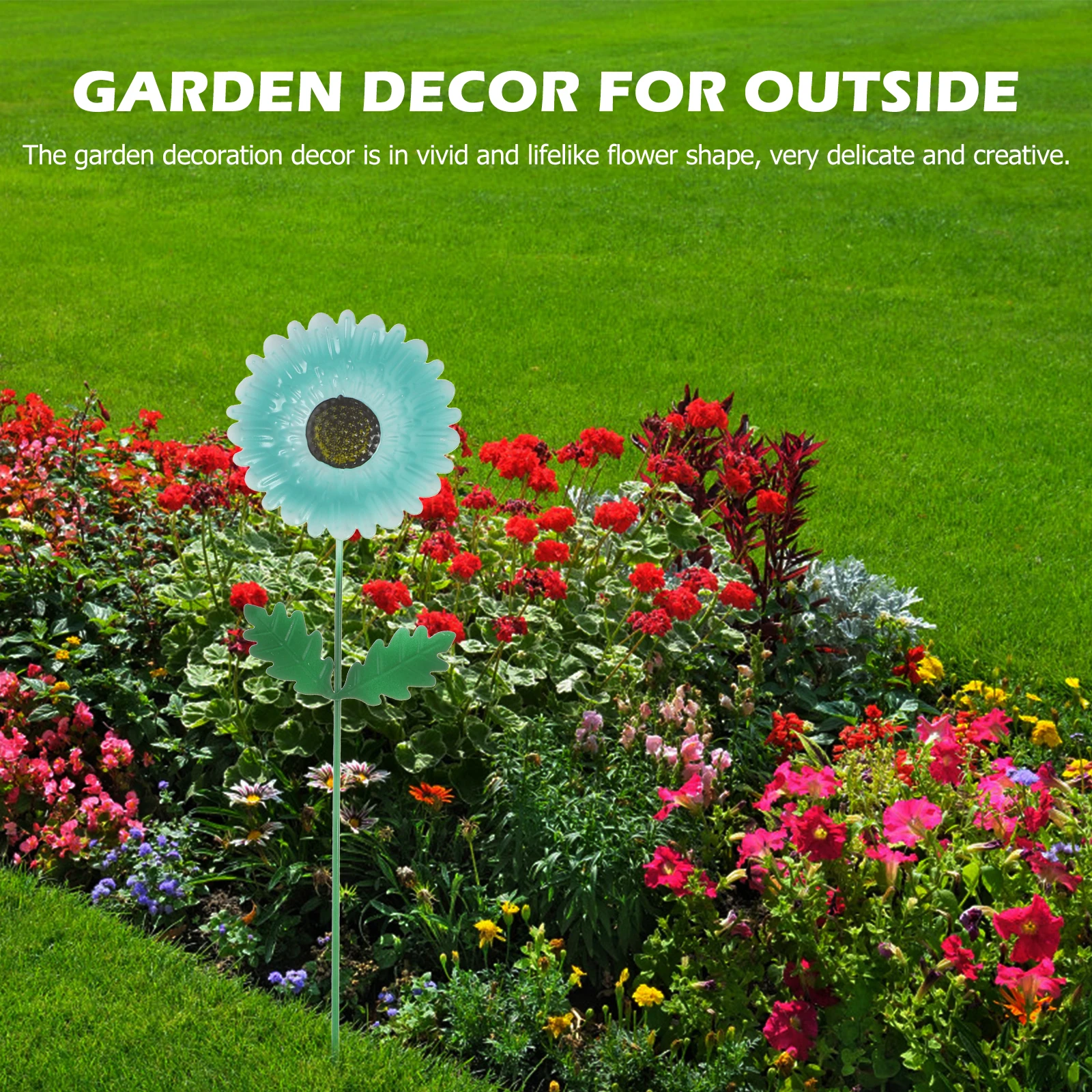 

Metal Flower Stake for Garden Decor Realistic Metal Flowers Outdoor Spring Decorations Weatherproof Lawn Accessories Garden Sign