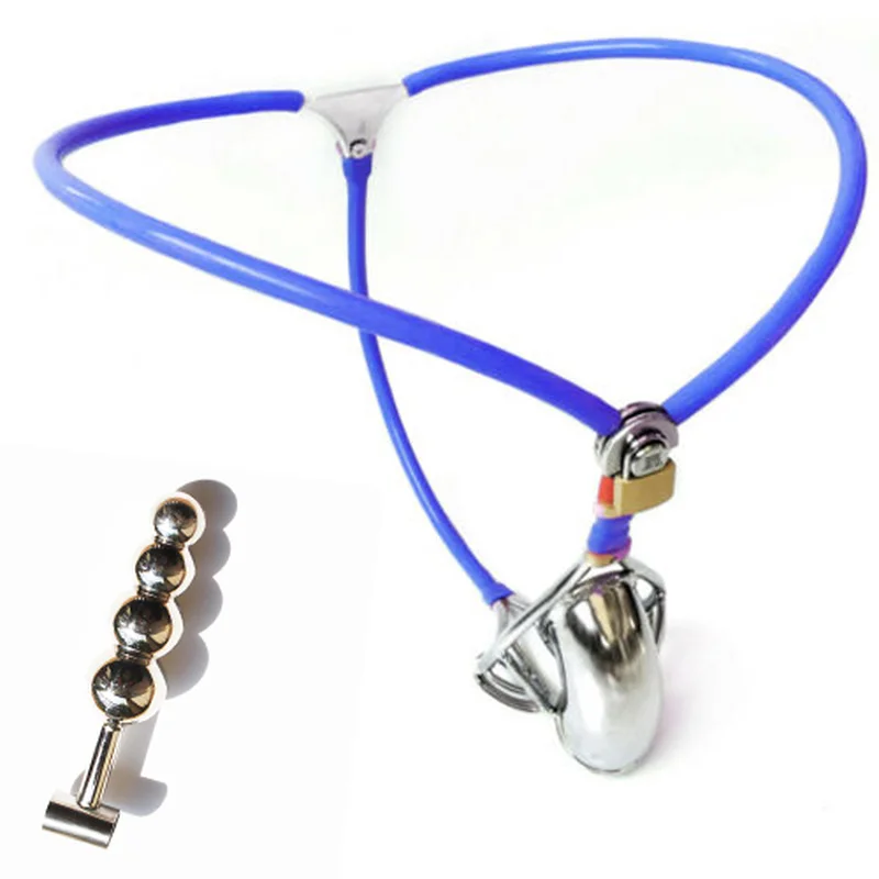 Male Chastity Belt Device&Stopper Hollow Cage Bondage Invisible Underpant Device Lockable Penis Restraint Device Sex for Men Gay