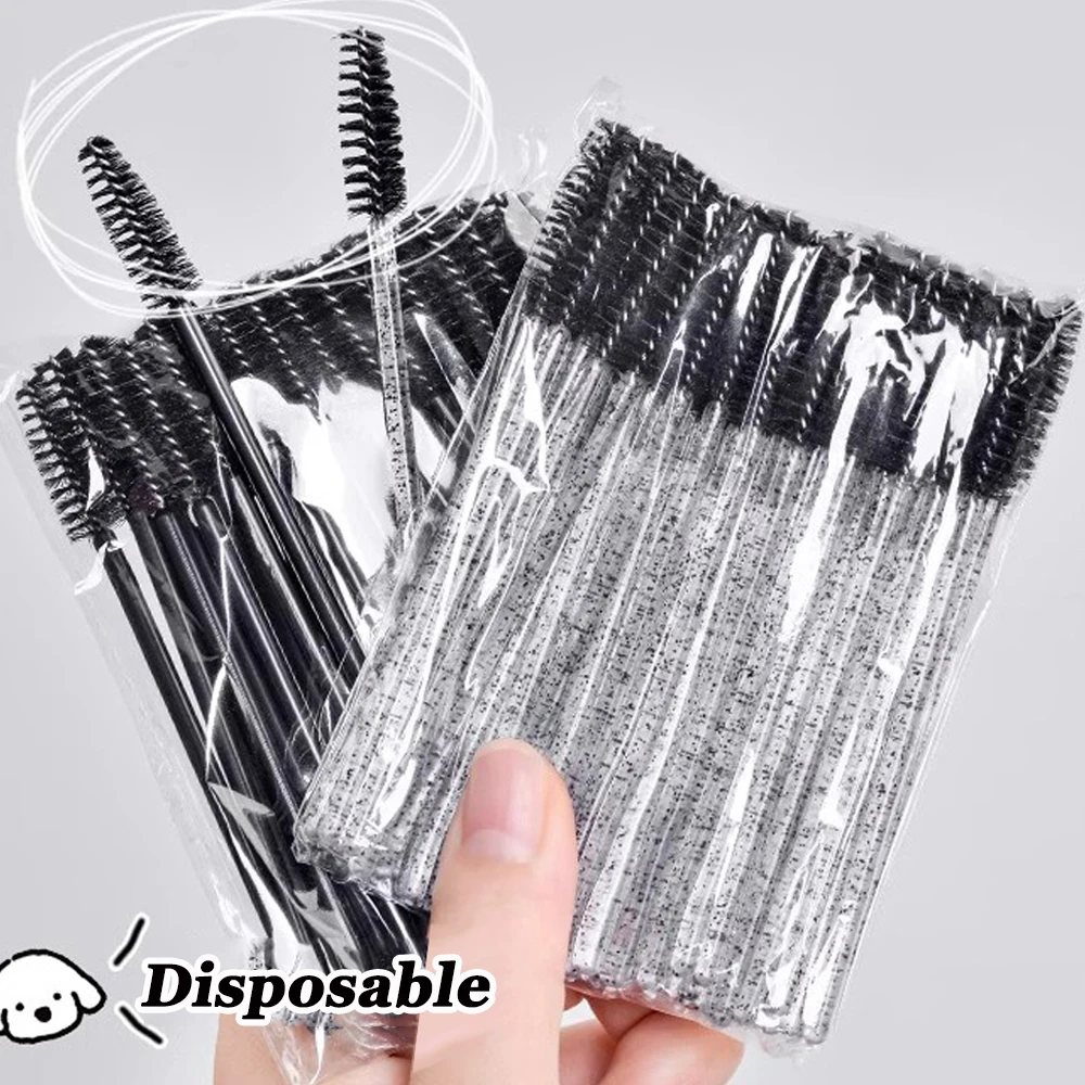 100Pcs Disposable Eyelash Brushes Micro Glitter Eyelash Mascara Wands Mini Crystal Eye Lashes Extensions Brush Comb Makeup Tools